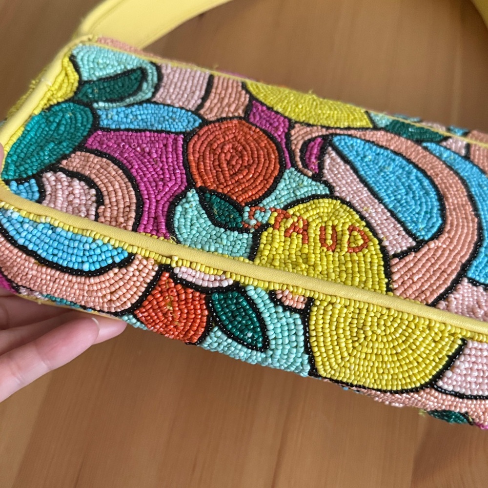 LIKE NEW STAUD Tommy Beaded Bag, Citrus - Picture 7 of 9